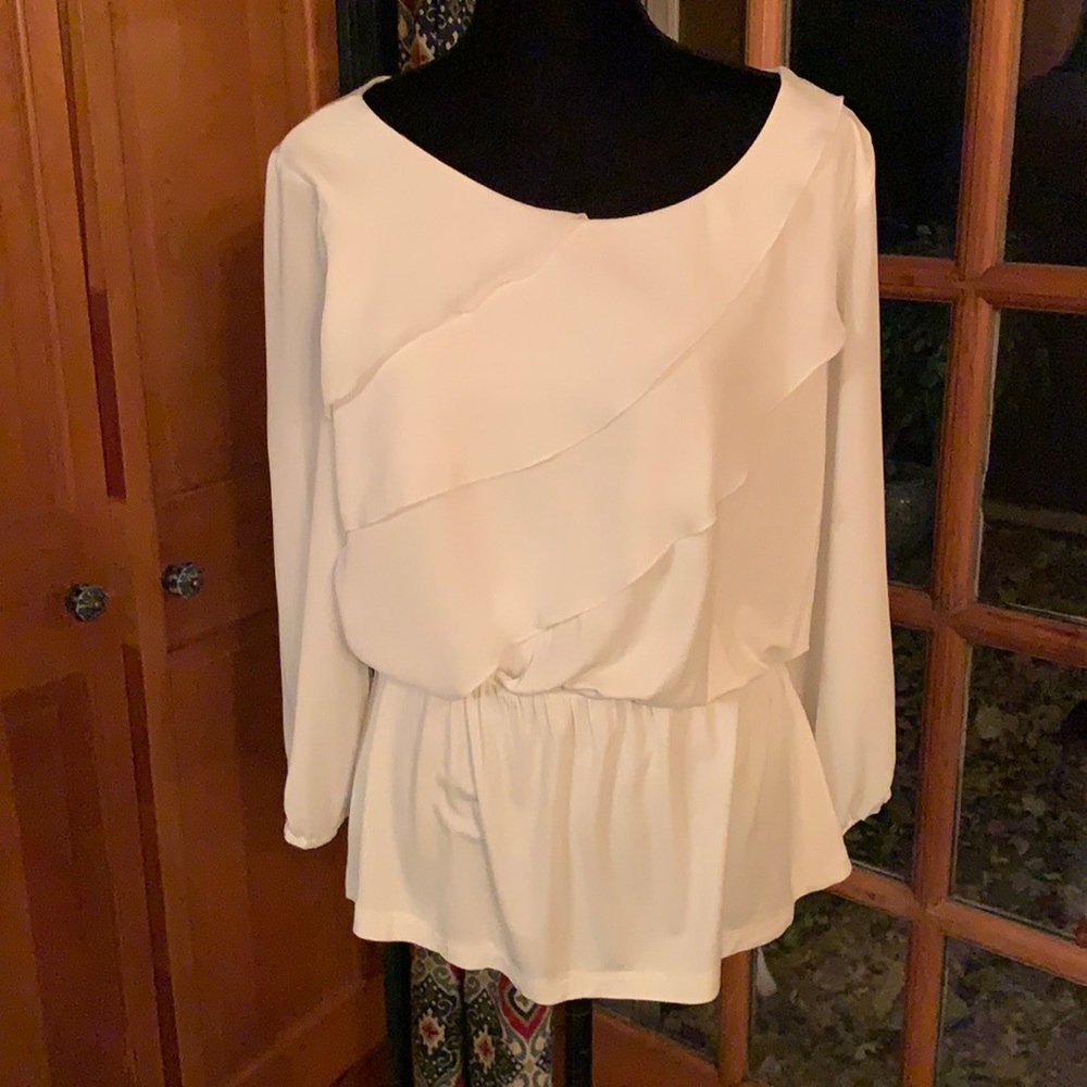 Anthropologie Deletta white tiered top
